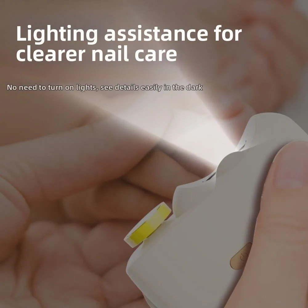 3 in 1 Electric Nail Clipper Nail Debris Storage LED Light Automatic Nail Trimmer and Polisher 2 Speeds Rechargeable