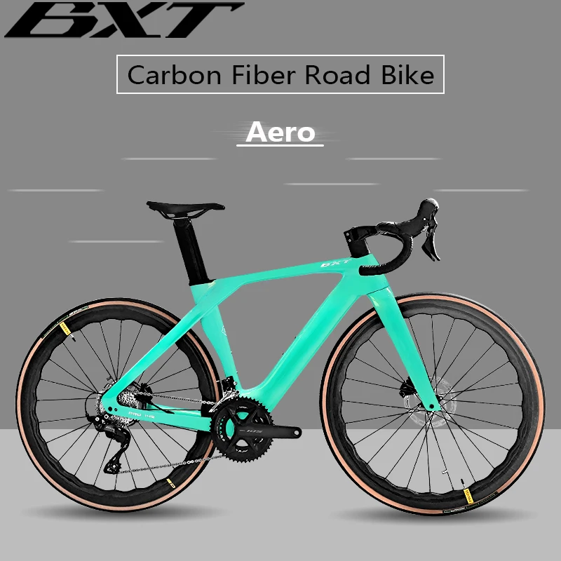 BXT New Carbon Disc Brake Road Bike Carbon fibre Road Bike Suitable for 156-190cm people Shimano 105 R7120 24 Speeds