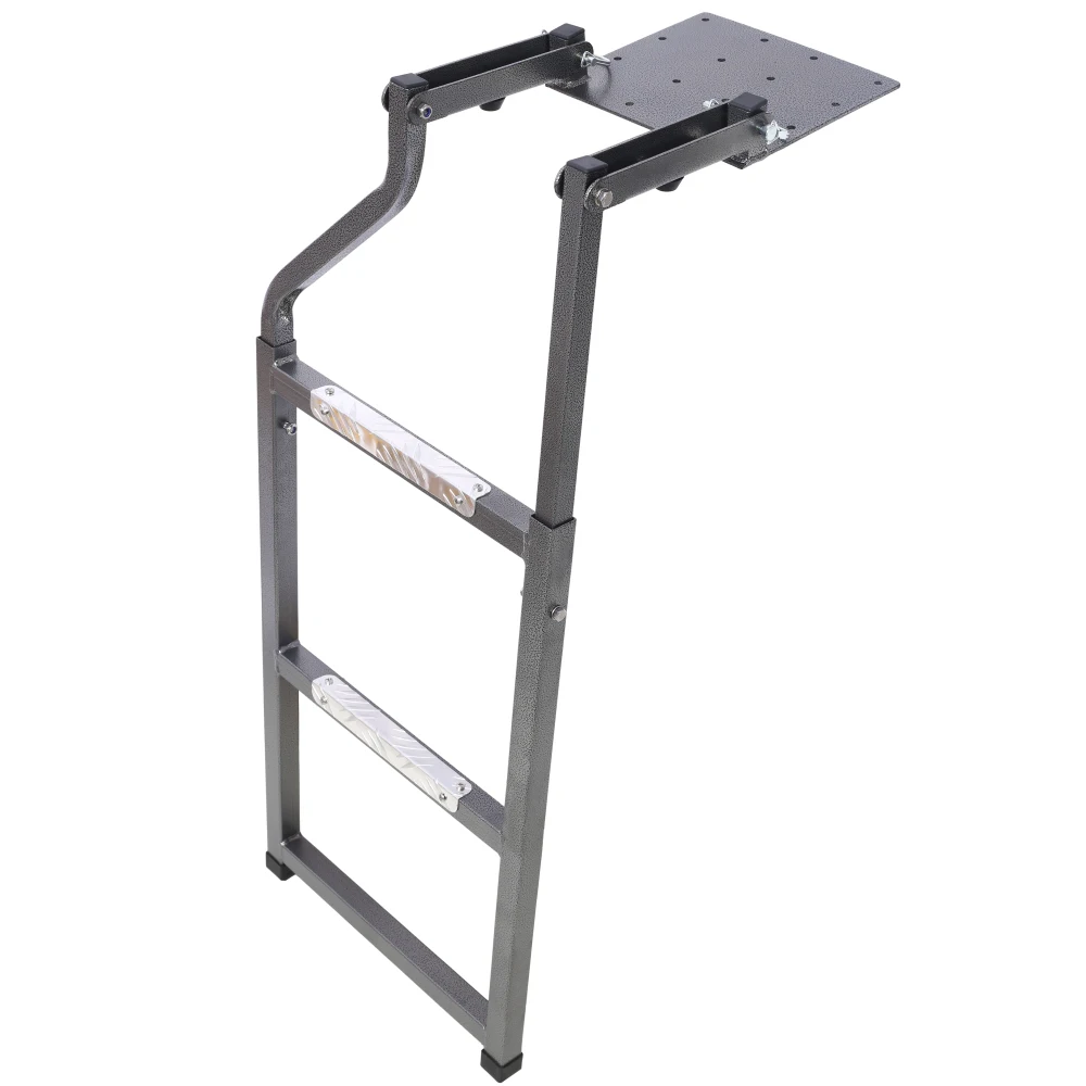 Pickup Truck Tailgate Ladder - Universal Fit, Easy Install, Durable Aluminum Step Grip Plates, and Sturdy Rubber Ladder Feet