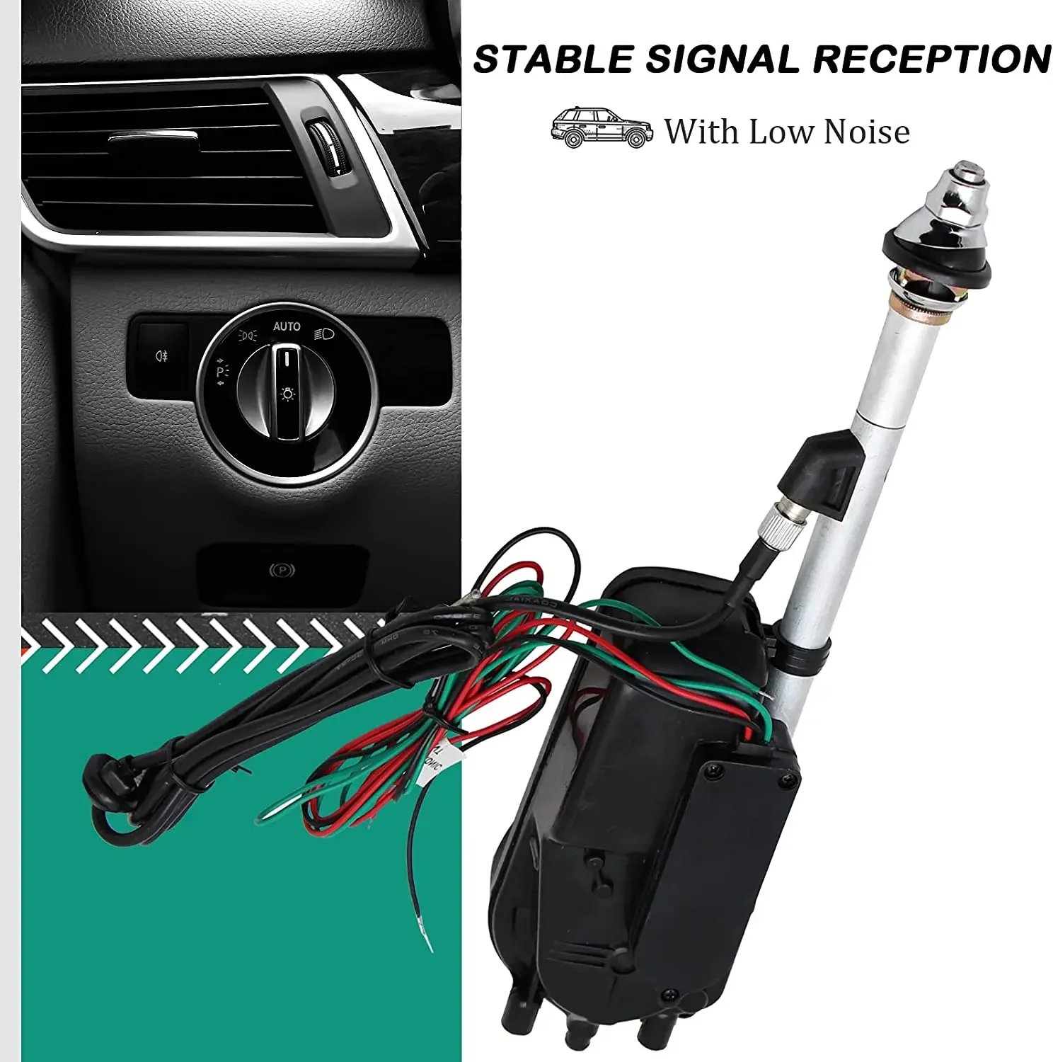 Car Power Antenna Aerial Kit 12V AM FM Radio Exterior Vehicle Aerials Pro Auto Replacement Kit For Mercedes W140 W126 W124 W201