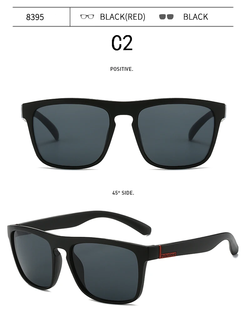 Polarisierte Herren Mode Eckige Sonnenbrille Klassische Marken-Designer-Sonnenbrille Angeln Camping Herren-Brillen – Detail 11