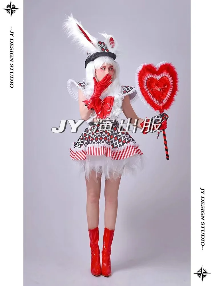 Cute Clown Headress+Outfits Performance Clothing Women Singer Bar Nightclub DSDJ Dance Stage Rave Outfit Gogo Party Club Costume