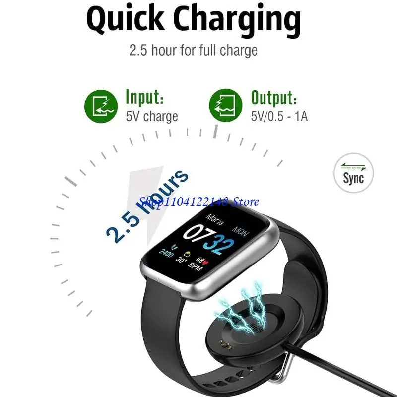 P9FA Flexible Smartwatch Charges Wire Build In Overcurrent Protect for 2/3