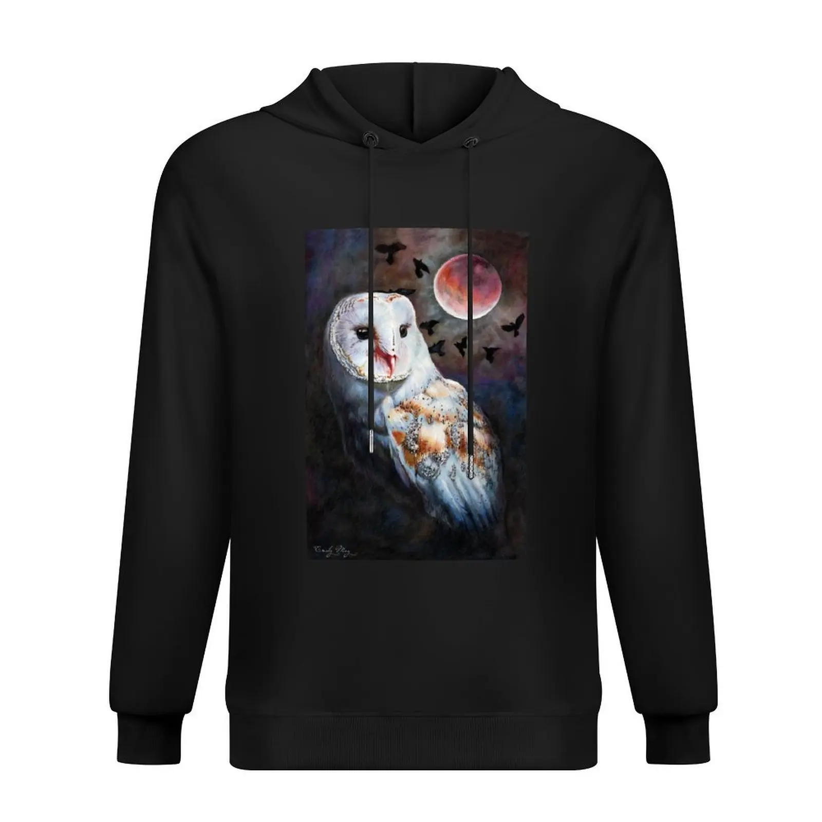 

Owl of the Blood Moon Heart Hoodie autumn jacket men men's sweat-shirt set men wear hooded shirt hoodie oversize