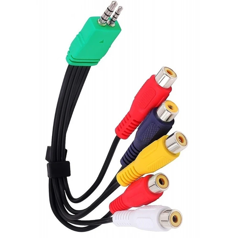 1pc BN39-01154W 3.5mm + 2.5mm to 5 RCA Audio Video AV Component Adapter Cable For Samsung LED LCD TV BN3901154W