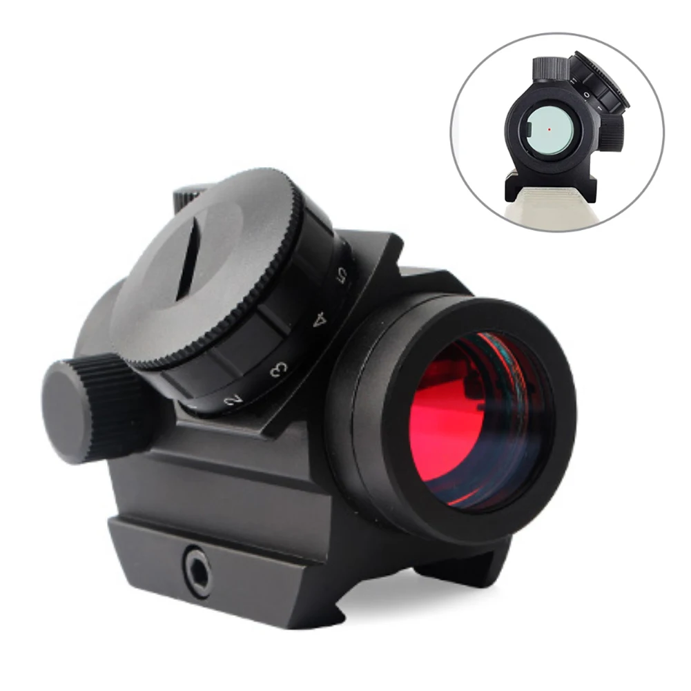 Nuovo 1 Set Red Dot Sight con 2 MOA e 9 impostazioni di luminosità mirino Reflex con lente rivestita in alluminio antiurto con guida da 20mm