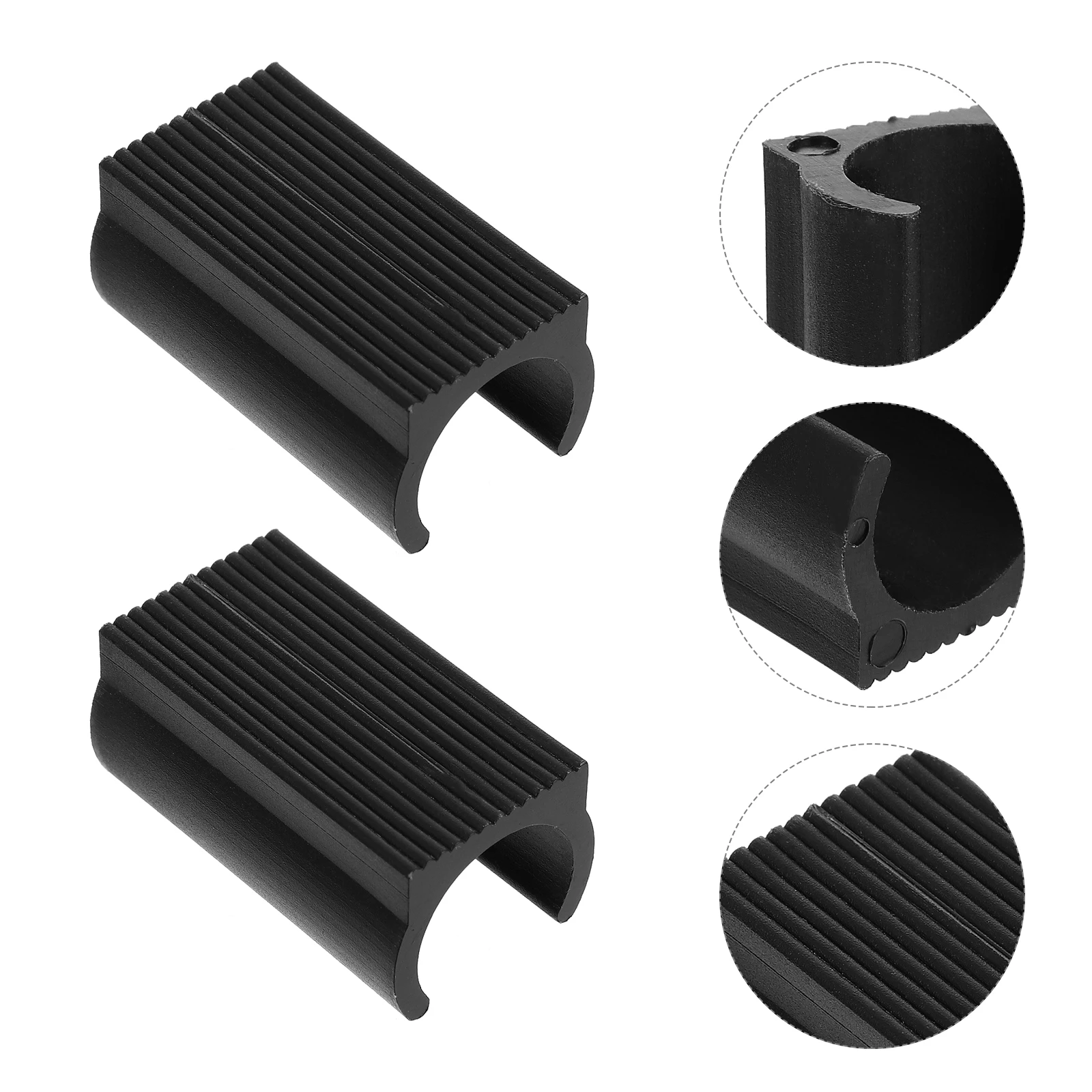 

50 Pcs Non Slip Mat Black Foot Pads Trampoline Table Chair Leg Covers Mute Floor Protectors Plastic Anti Skid Noise Reduction