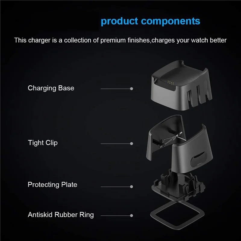 【Sleek Design】2X Charging Base For Fitbit Versa 2 Charger For Fitbit Versa 2 Smart Watch Charging Base