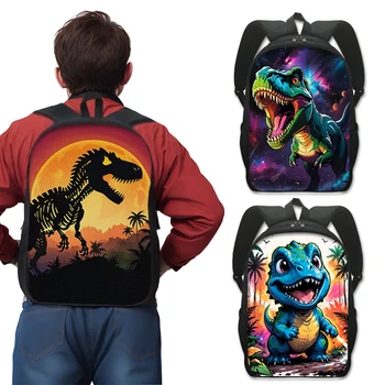 Sac à Dos Imprimé Dinosaure pour Enfant et Adolescent, Sacoche de Jour, Mignon, T-Rex, pour Livres, Cadeau, pour Femme et Homme