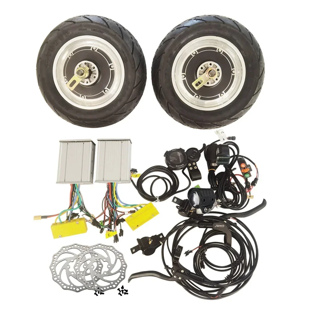 

90/65-6.5 11 Inch 48V 60V 1000W 1500W Brushless Hydraulic Brake Disc Brake Electric DIY Dual Scooter Hub Motor Conversion Kit