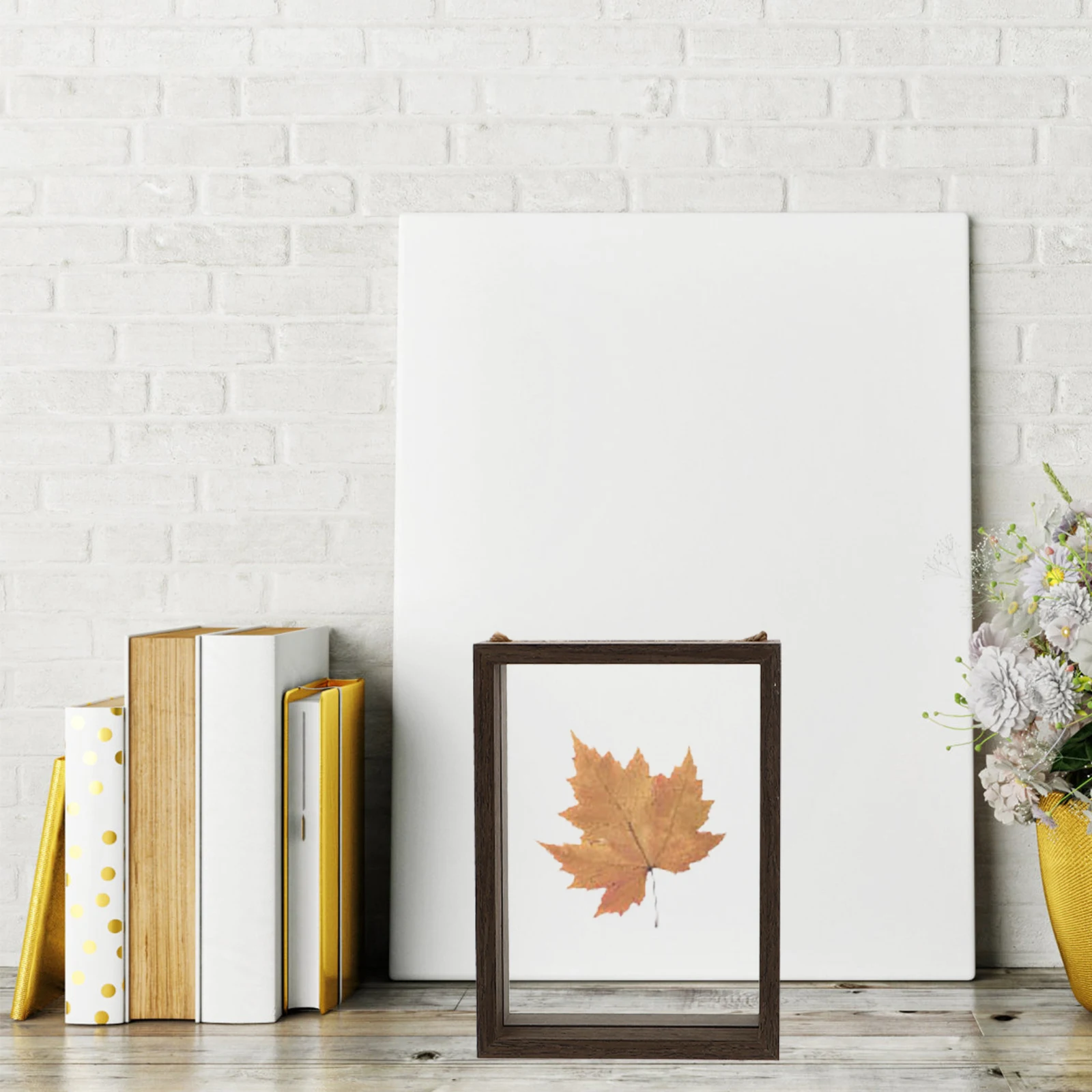 

Glass Photo Holder Desktop Picture Home Photo Frame Wooden Frame Simple Design Black White Rustic Tabletop Showcase Premium