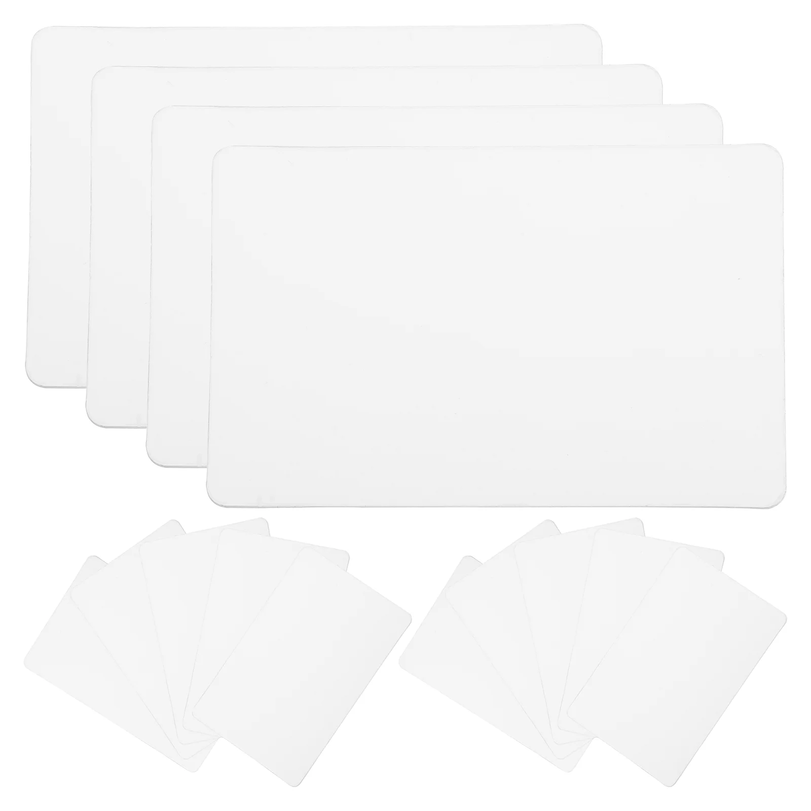 100 Pcs Business Card Greeting Cards Dual-side Tags Jewelry White Pvc Unique DIY