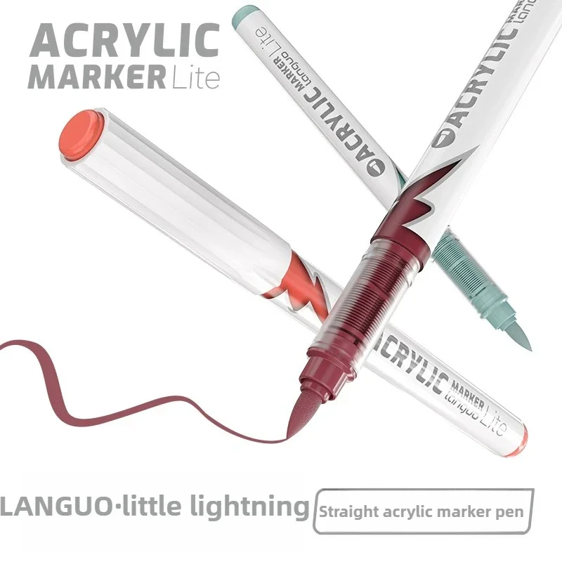 

LANGUO 60/24 цвета, жидкие акриловые маркеры с молнией, мягкий наконечник, подарочная коробка, умное управление чернилами, художественные канцелярские принадлежности, школьные принадлежности