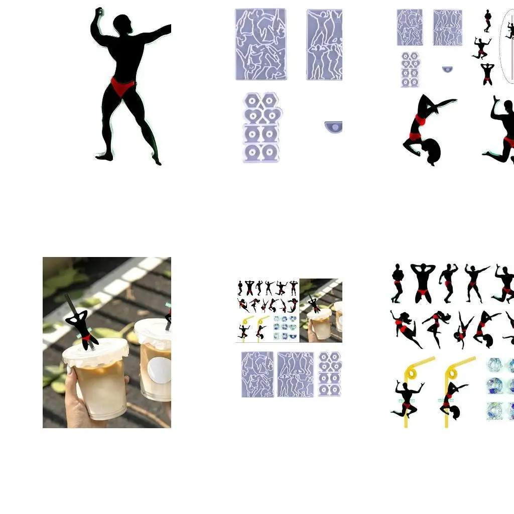 

9HJK соломенная топпер Силиконовая плесень DIY Эпоксидная смола плесень соломенная топпер