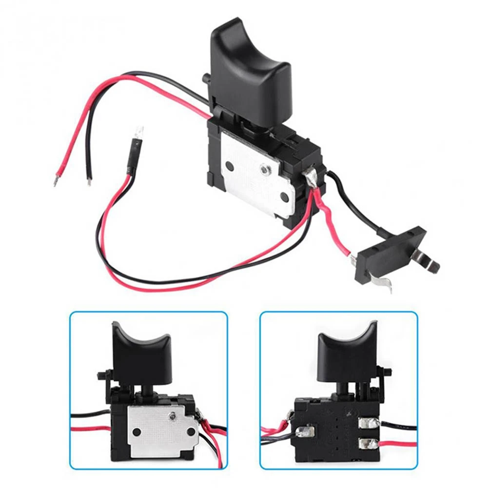 DC7.2-24V สว่านไฟฟ้าสวิทช์สว่านไร้สายปุ่มควบคุมความเร็ว Trigger Light เครื่องมือสําหรับ Bosch Makita