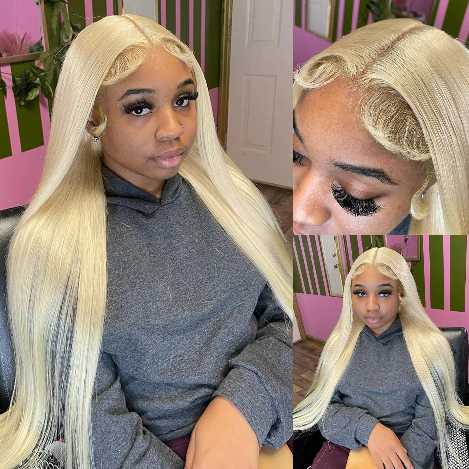 Colored  Brazilian 613 Bone Straight Honey Blonde HD Lace Front 13x4 Human Hair Wig For Women 13x6 Transparent Frontal Wig 250%