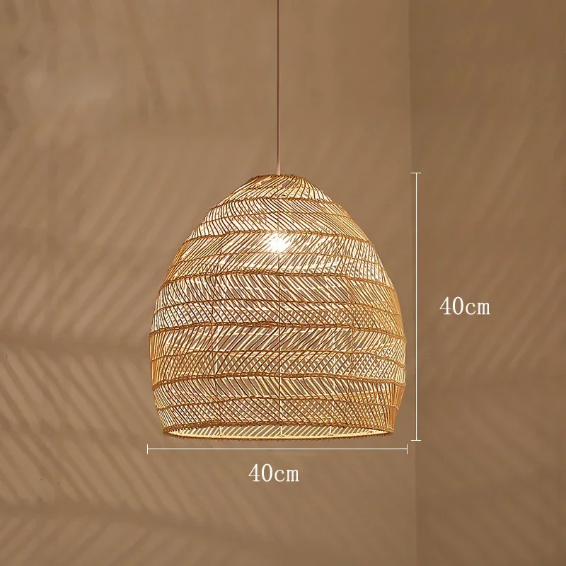 Dia22/30/40cm Handmake Rattan Lamp Vintage Hanging Lamp Loft Living Room Dining Room Home Decor Cafe Restaurant Pendant Light