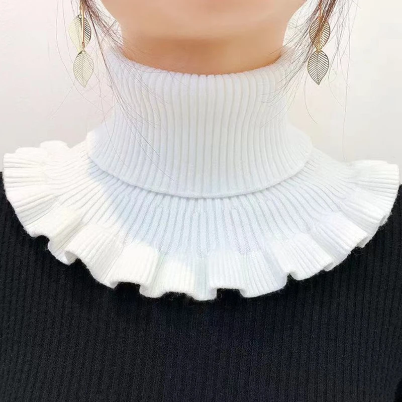 Elastic False Collar Turtleneck Fake Collars Detachable Knitted Fake Collar Decorative Blouse Dickey Collar Neck Warmer