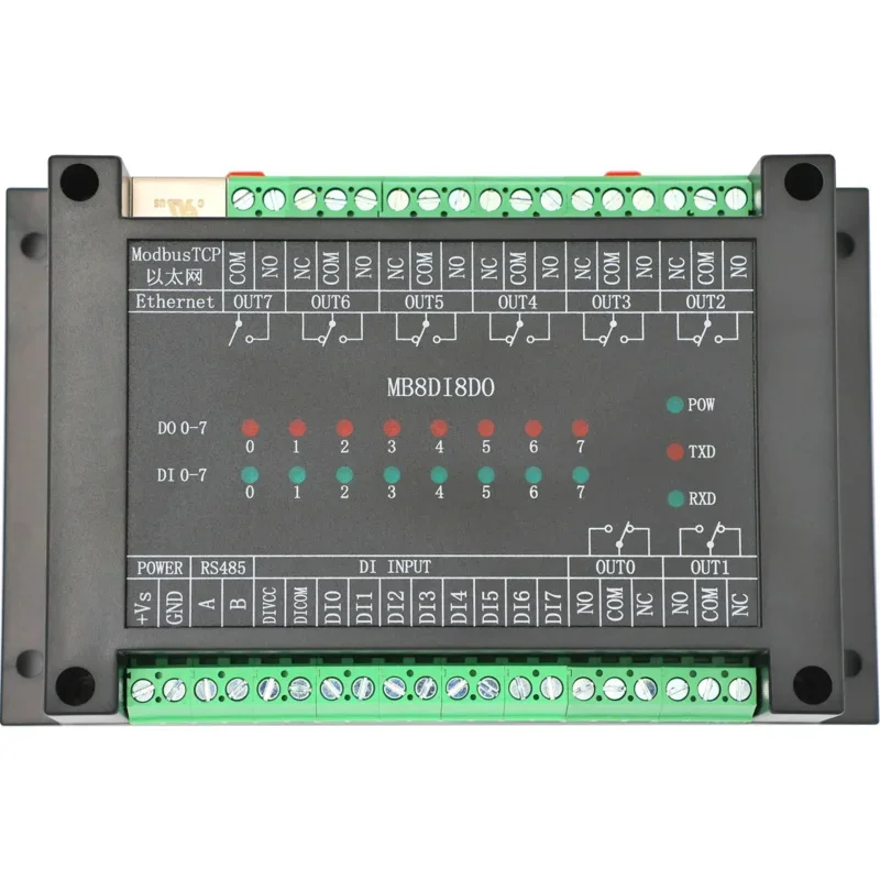 

Switch Input and Output 10 Channels Open into 8 Channels Relay Output Module RS485 MODBUS-RTU Communication