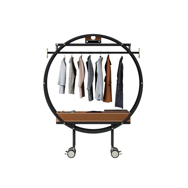 

Solid wood coat rack Floor-to-ceiling bedroom household hanger, simple shelf, living room storage rack clothes