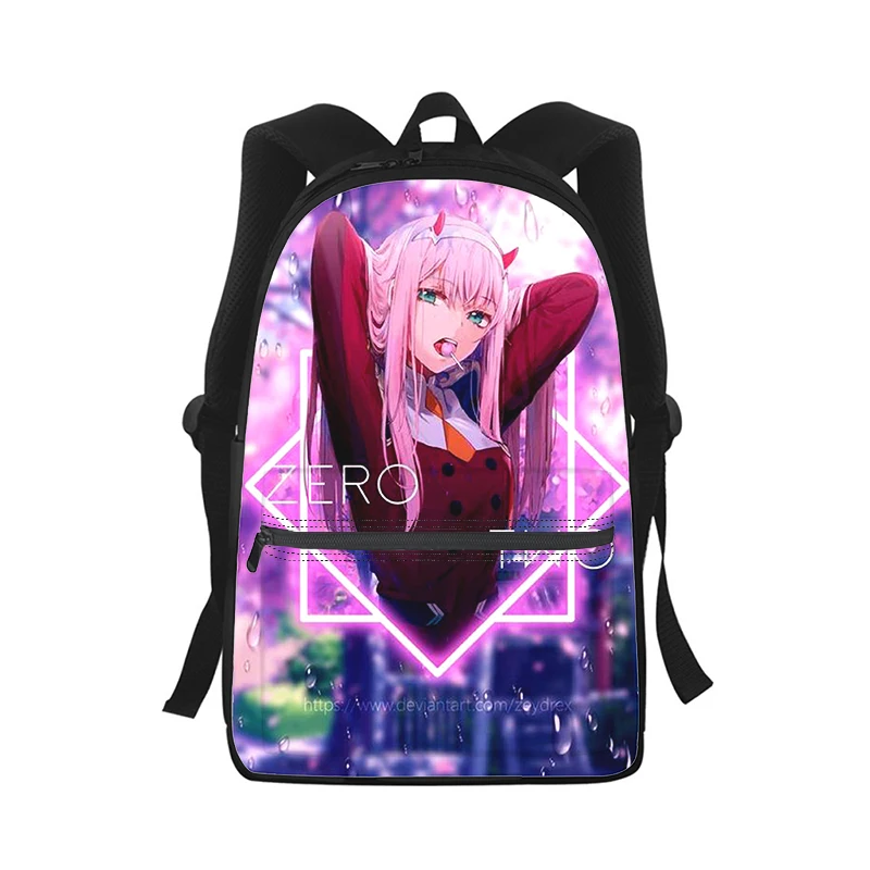 Liebling in der Franxx Anime Männer Frauen Rucksack 3D-Druck Mode Student Schult asche Laptop Rucksack Kinder Reise Umhängetasche