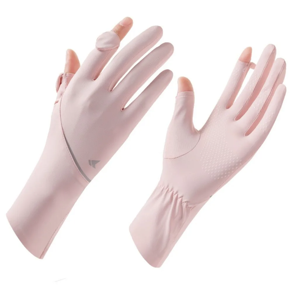 New Touch Screen Ice Silk Gloves Anti-UV Breathable Sunscreen Gloves Highly Elastic Non-slip Driving Mittens Unisex