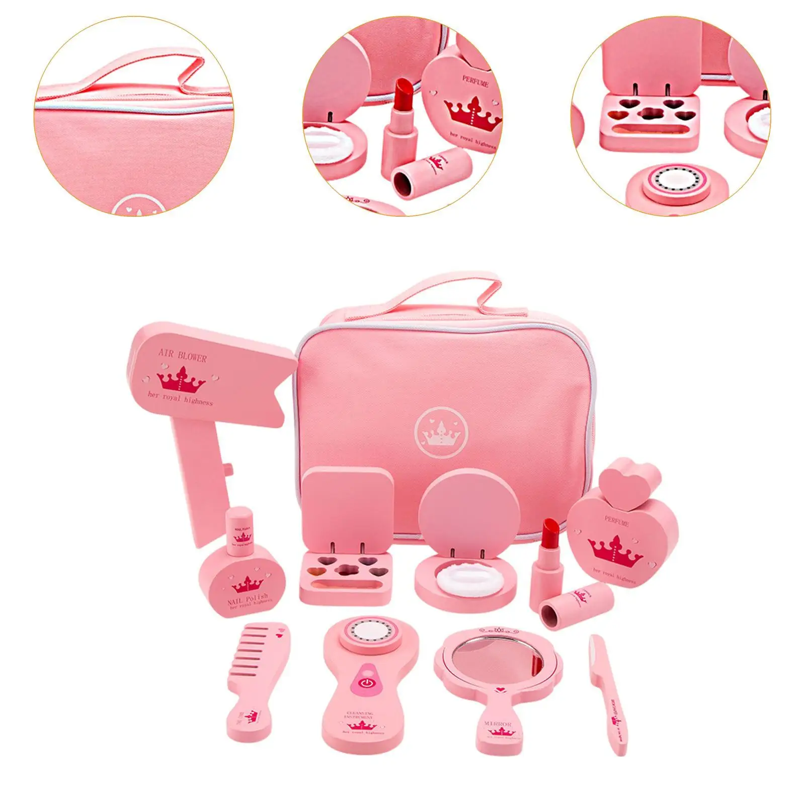 Set da trucco per bambini Set da trucco per ragazza con custodia Set da gioco per salone di bellezza Set da toeletta per bambini