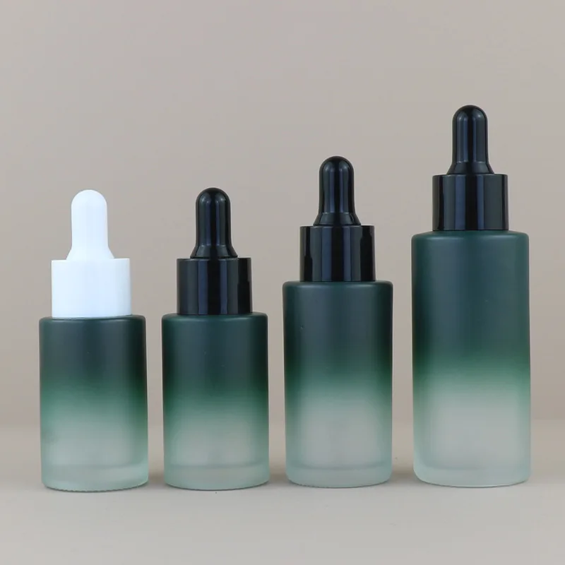 1pcs 20ml 30ml 50ml Matte Black White Glass Dropper Bottles with Glass Pipette for Cosmetic Perfume Essential Oils