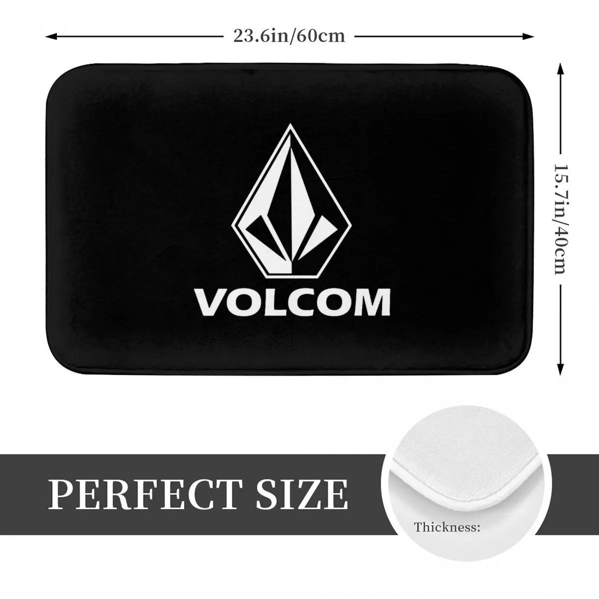 Volcom Non-slip Doormat Floor Mat Durable Carpet Rug for Kitchen Entrance Home Balcony Footpad Mats