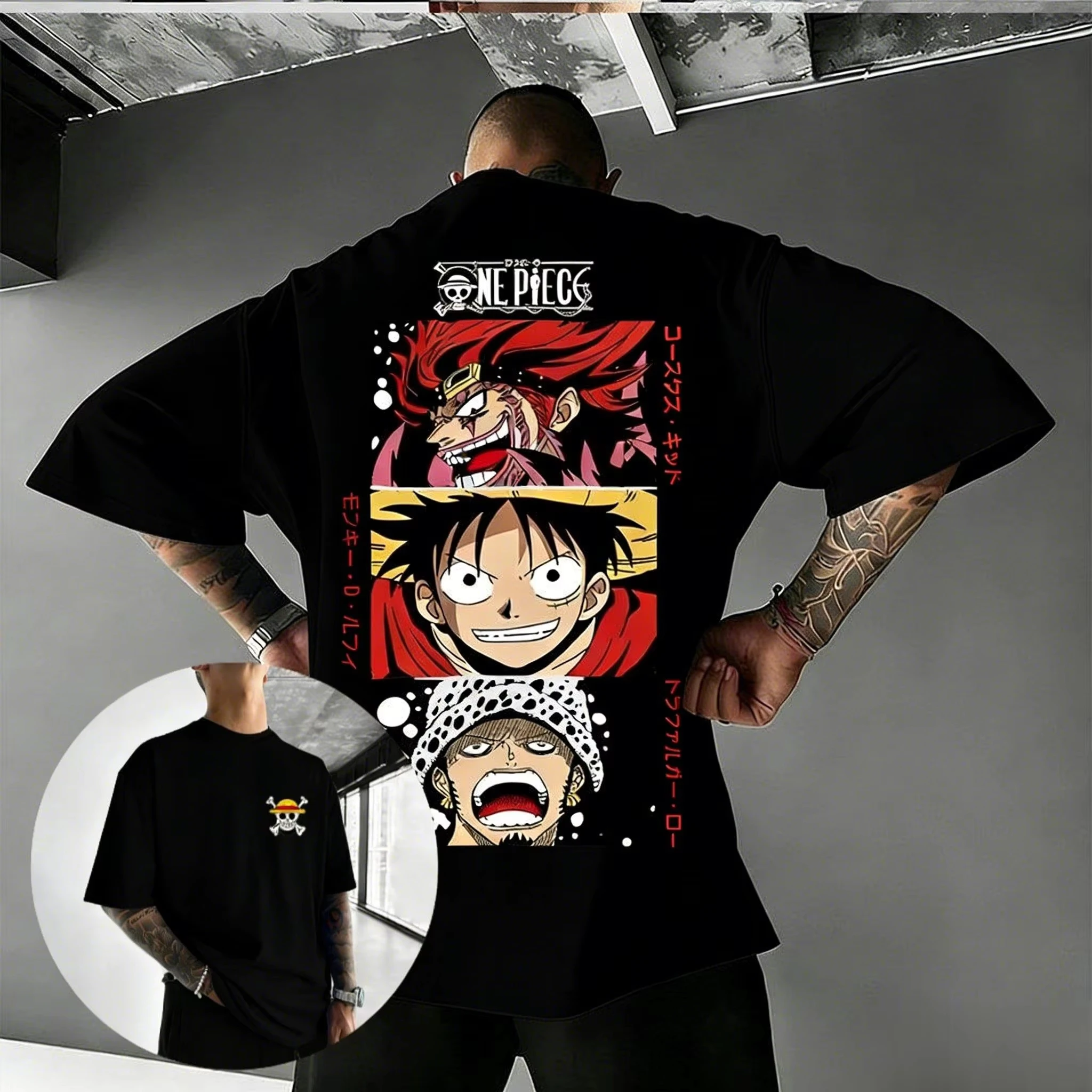 

Новые бестселлеры 2026 года: футболки с коротким рукавом для мужчин и женщин с принтами персонажей One Piece (Луффи и Сатору)