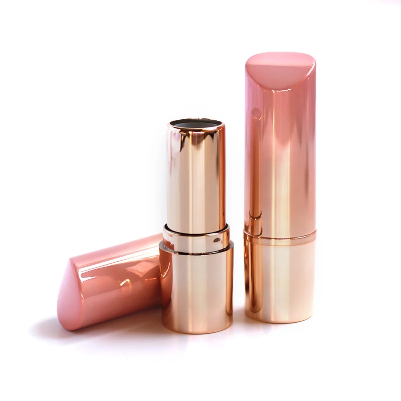 1pcs Slant Cap Lipstick Tube Peach Pink Gold Gradient Lipsticks Tubes Empty Tubing Packaging Beauty Makeup Tools