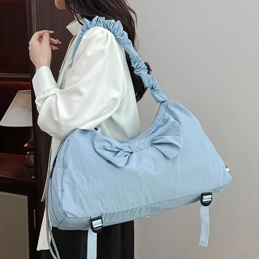 

Korean Bow Design Sports Gym Bag Lightweight Travel Yoga Mat Carry Bag Large Capacity Ｗaterproof Fitness Training Bag Women