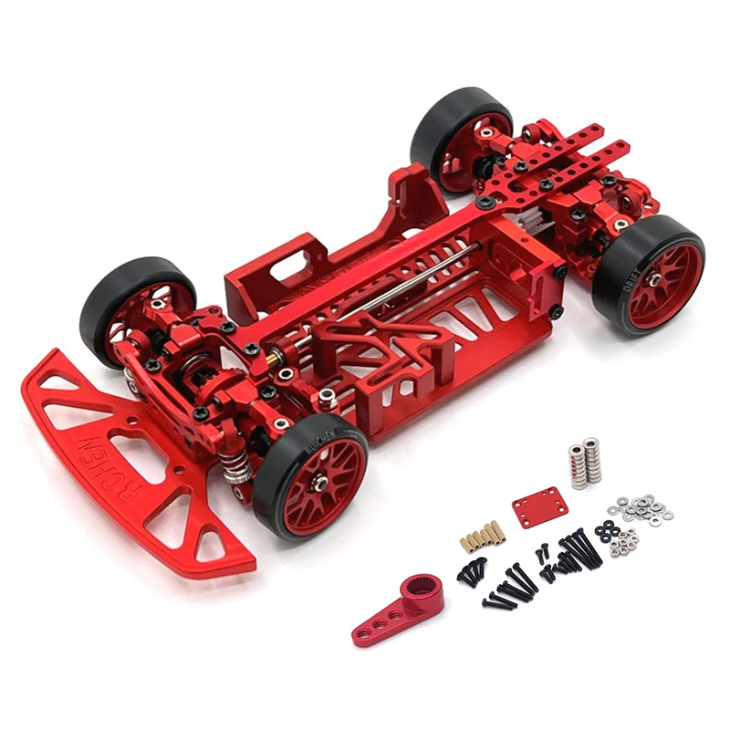 Aggiornamento del metallo telaio Multi interasse per WLtoys Mosquito Car KYOSHO 1/28 MINI-Q9 4WD RC ricambi auto