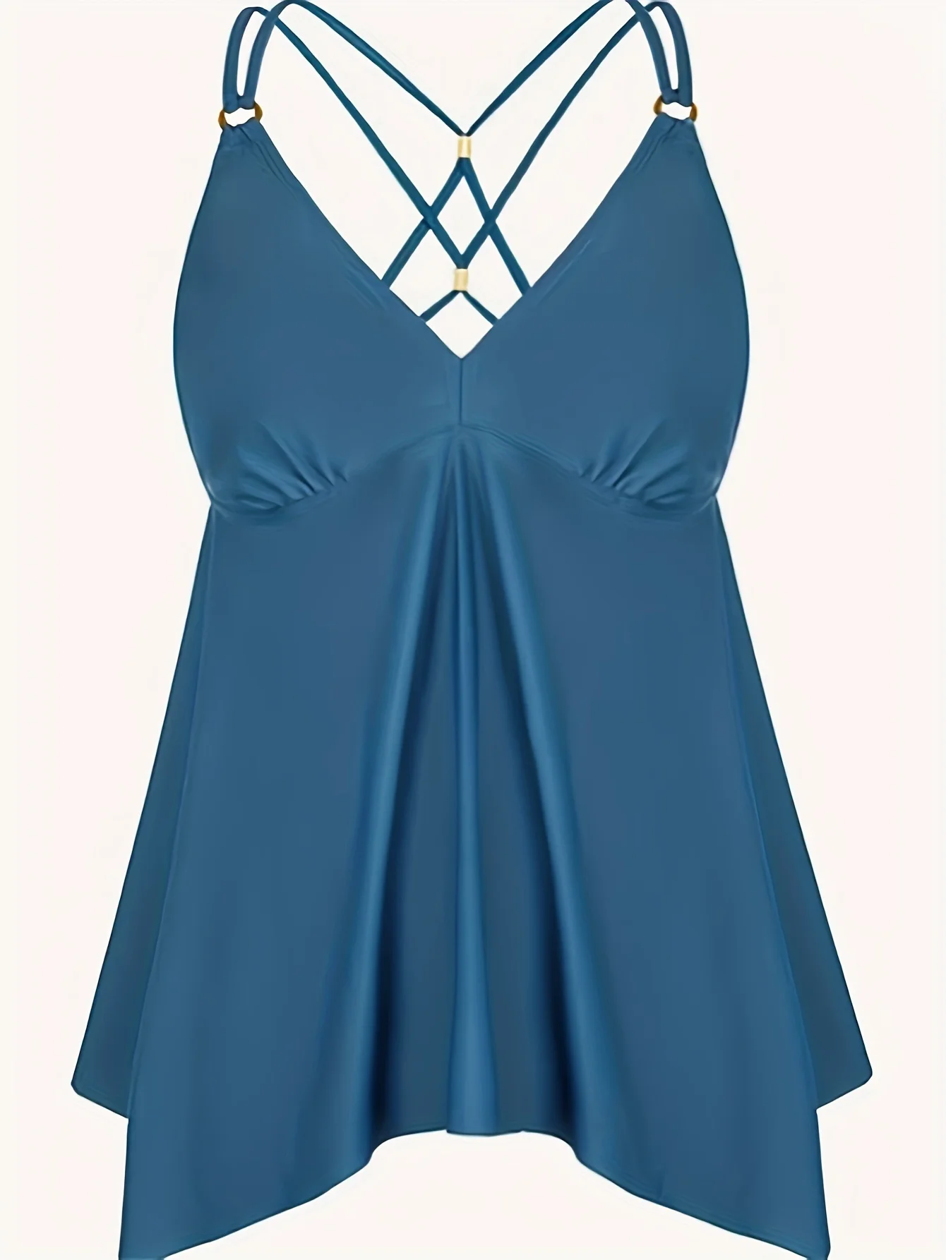 Grote maat tankiniset voor dames - broek met rechte pijpen - rokstijl - effen zwempak - strandstijl