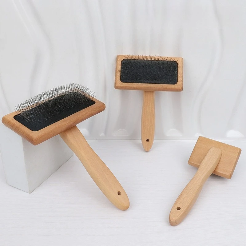1PC Fluffy Styling Pin Brush Pet Grooming Comb Dog Cat Knot Remover Deshedding Brush Pet Beauty Care Accessory