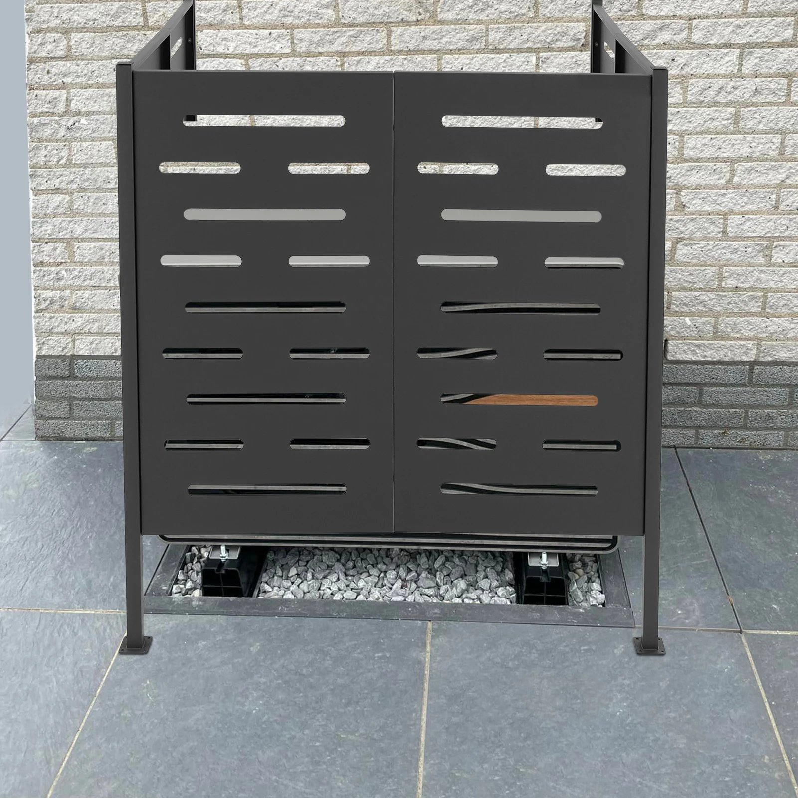 Pagar AC Abu-abu Gelap Multi-Scene (Pelindung AC/Pagar Tempat Sampah/Pagar Hewan Peliharaan) - Cocok untuk Kebanyakan Unit AC di Pasar, Ideal untuk Teras