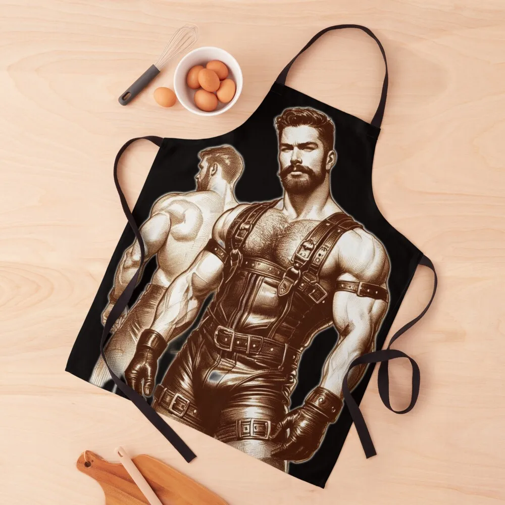 

Vintage Gay San Francisco Leather Daddies Leder Pride Maverick Graphic Design Apron with personal logo Apron