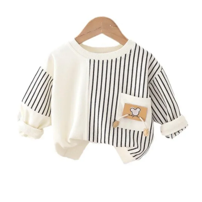 

New Spring Autumn Baby Girl Clothes Children Boys Fashion Striped T-Shirt Toddler Casual Costume Infant Outfits Kids Sportswear