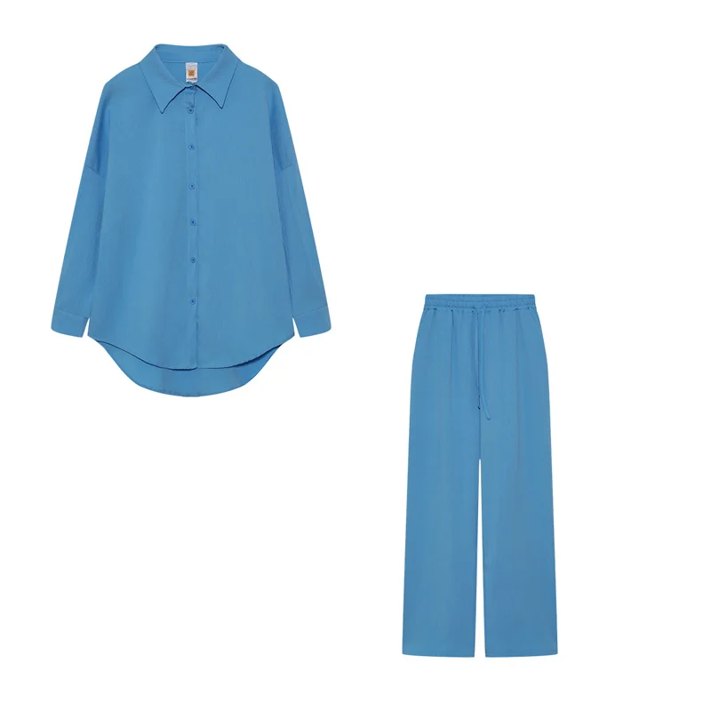 ファイオナブル レディース ツーピーススーツ カジュアル ストレッチブラウス＆パンツセット 若者向け 秋コレクション 8～25歳