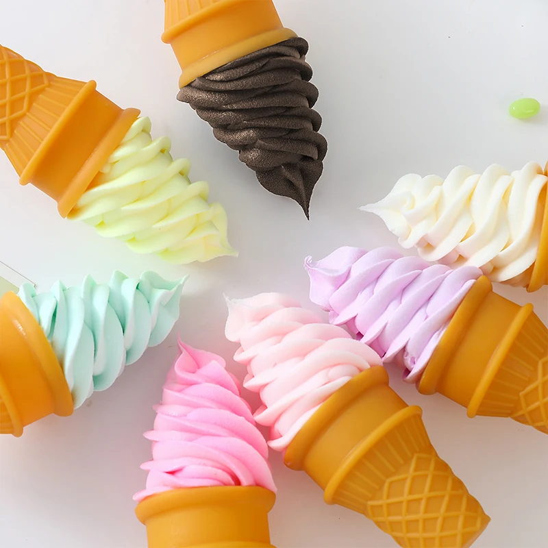 Simulation Crispy Ice Cream Model Artificial Food Model Fake Food Dessert Ice Cream Cone Photography Decorative Props Kids Toy