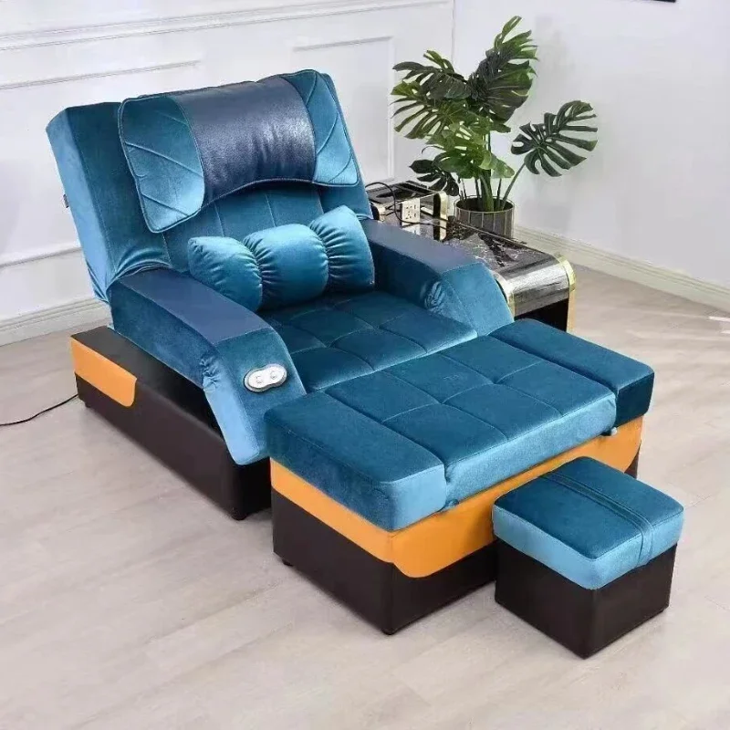 

Ergonomic Luxury Pedicure Chairs Professional Massage Velvet Foot Wash Pedicure Chairs Lounge Sedie Salon Furniture MR50PC