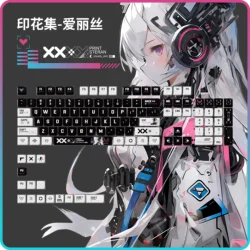 Printing Set Alice Theme Keycaps Set PBT Sublimation ASA Profile Key Caps Mechanical Keyboard Accessories 119 Key Custom Keycaps
