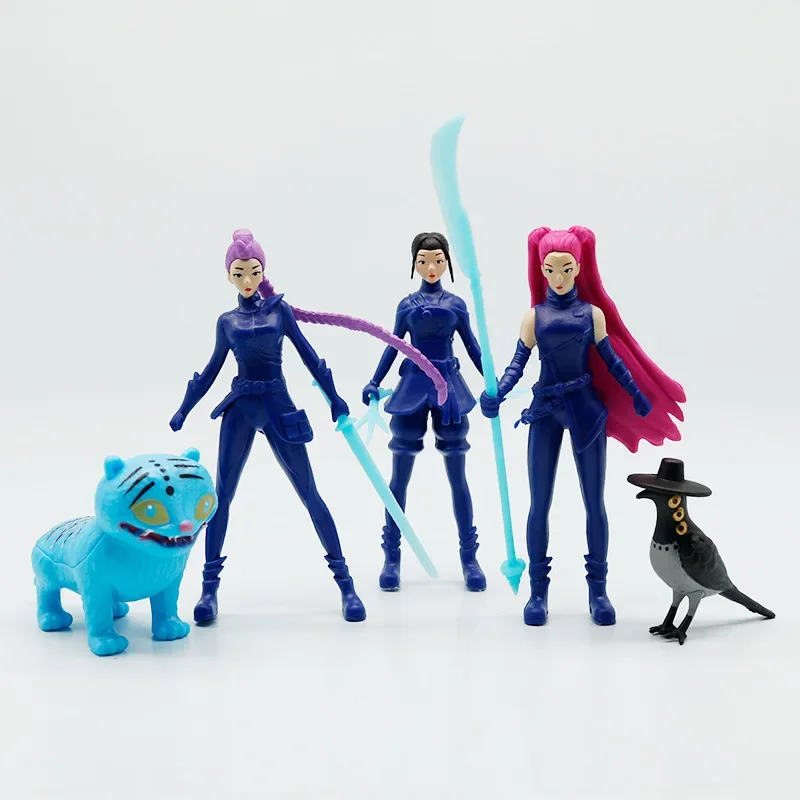 مجموعة شخصيات Kpop Demon Hunters PVC مكونة من 5 قطع، ألعاب نموذجية كرتونية لديكور مكتب الألعاب ومجموعة الرسوم المتحركة