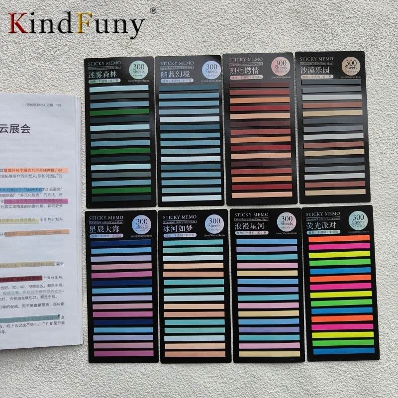 2400 Sheets PET Super Fine Index Memo Pad DIY Fluorescent Marking Sticker Office School Supplies Translucent Note Sticky