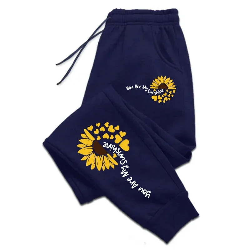 Pantaloni sportivi da donna Pantaloni casual con stampa girasole Pantaloni sportivi da jogging All'aperto Abbigliamento sportivo di moda Pantaloni di vendita calda per giovani Vitalità