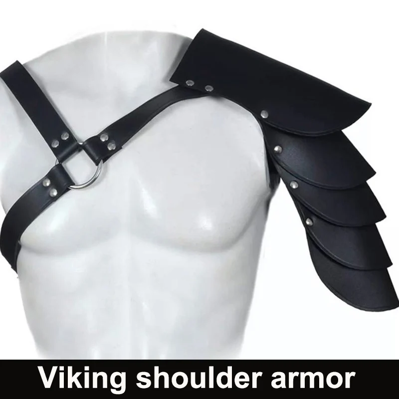 

Средневековый рыцарь викингов, доспехи на одно плечо, римский гладиатор, самурай, карнавальный костюм, стимпанк, искусственная кожа, наплечники