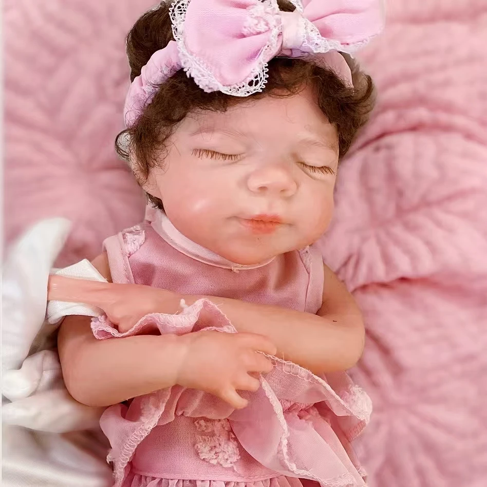 2 Sets Kleidung/33 cm Schließen Augen Pascale Solide Silikon Bebe Reborn Mädchen Puppe Mit Offenen Mund & Bemalte haut Neugeborenen Mädchen Puppe