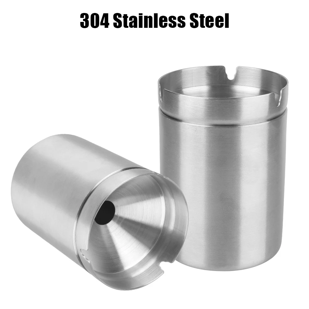 Detachable Stainless Steel Ashtray Creative With Lid Windproof Car Ashtray Smoke T obacco Ash Holder Container