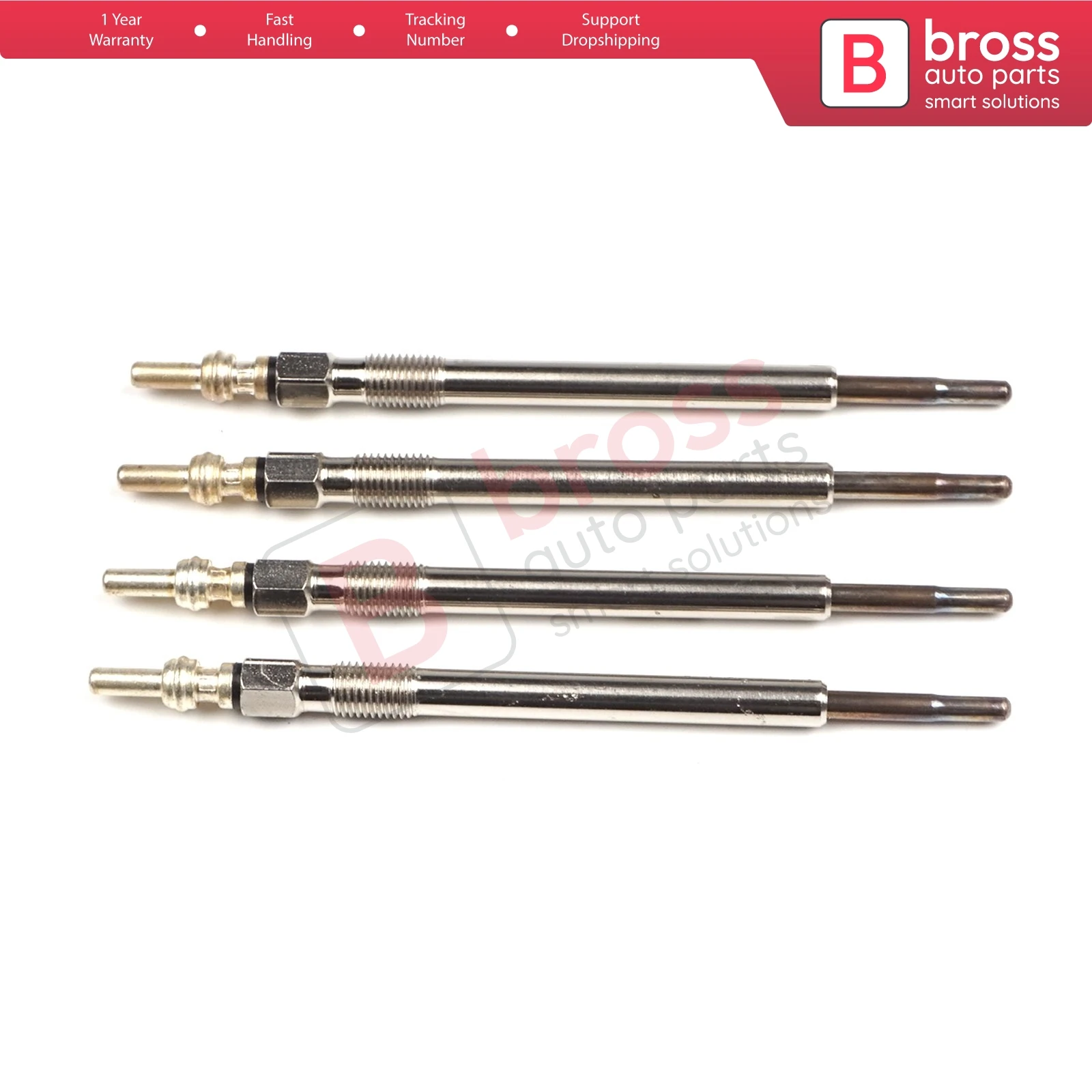 Bross Auto Parts BGP48-1 4 Pcs Heater Glow Plugs GX4126, 0100276002 for Citroen Peugeot Volvo Jaguar Land 2.4-2.7-3.6