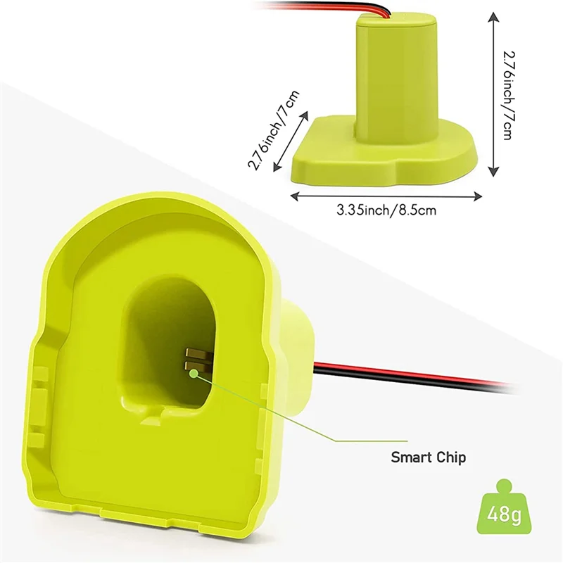 ABHU For Power Wheels Battery Adapter For Ryobi One+ 18V Li- Battery, Power Tool Battery Converter With 12 Gauge Wire